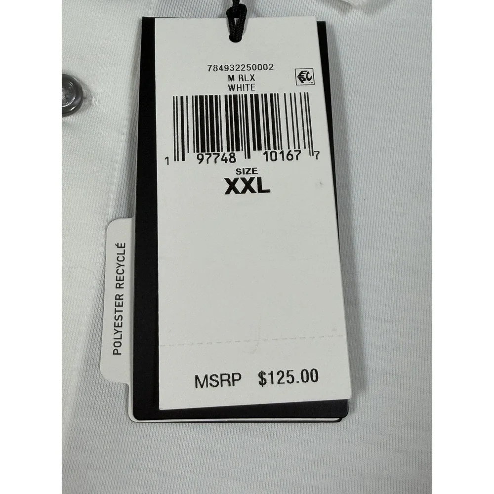 Ralph Lauren RLX Men's Size 2XL Long Sleeve Solid White Polo Shirt Collared